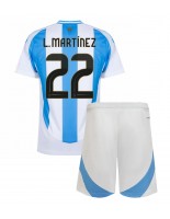 Argentina Lautaro Martinez #22 Hjemmedraktsett Barn Copa America 2024 Korte ermer (+ bukser)